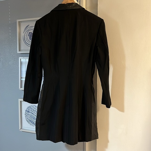Vintage John Murrough Leather Front & Stretchy Back Mid-Length Jacket 6 - Picture 2 of 8